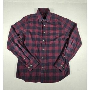 UNTUCKit Barrelstone Flannel Shirt Mens Medium Slim Fit Burgundy Plaid 40713